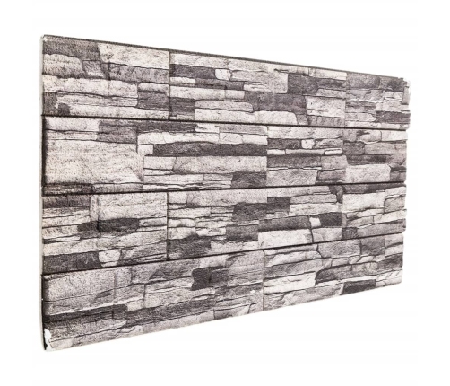 Paneles de pared 3D 10 unidades EPS gris claro 100x50 cm