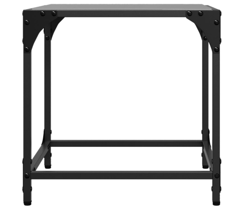 Mesa de centro superficie vidrio negra y acero 40x40x40 cm