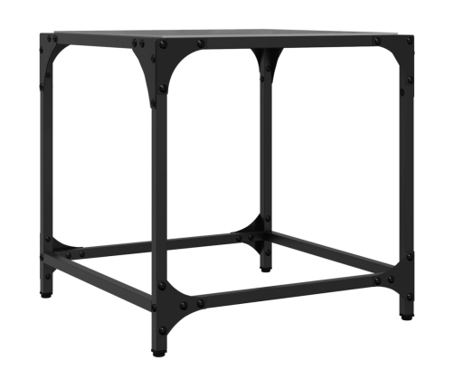 Mesa de centro superficie vidrio negra y acero 40x40x40 cm