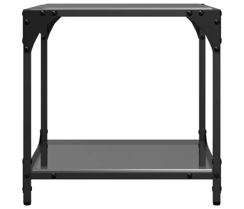 Mesa de centro superficie vidrio negra y acero 40x40x40 cm