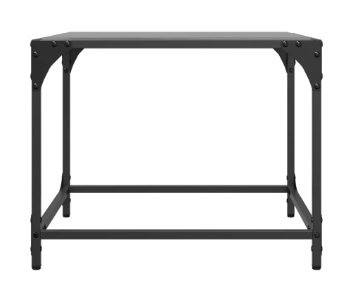 Mesa de centro superficie vidrio negro y acero 50x50x40 cm