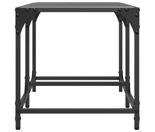 Mesa de centro superficie de vidrio acero negra 78,5x40x40 cm