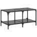 Mesa de centro superficie de vidrio acero negra 78,5x40x40 cm