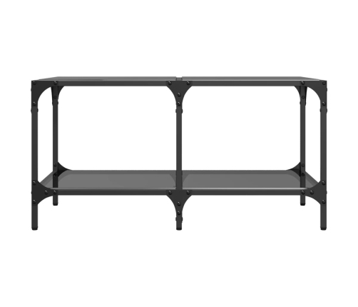 Mesa de centro superficie de vidrio acero negra 78,5x40x40 cm