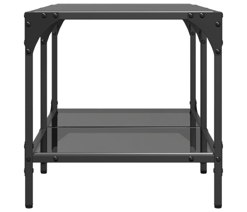 Mesa de centro superficie de vidrio acero negra 78,5x40x40 cm