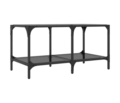 Mesa de centro superficie de vidrio acero negra 78,5x40x40 cm