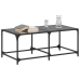 Mesa de centro superficie de vidrio acero negra 98,5x50x40 cm