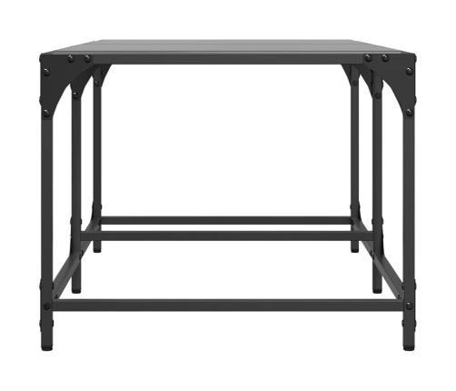 Mesa de centro superficie de vidrio acero negra 98,5x50x40 cm