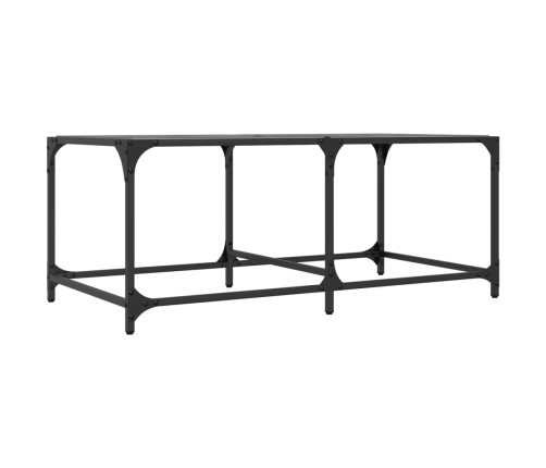 Mesa de centro superficie de vidrio acero negra 98,5x50x40 cm