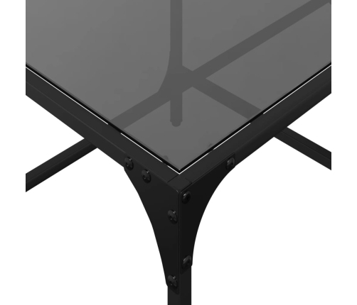 Mesa de centro superficie de vidrio acero negra 98,5x50x40 cm