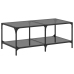 Mesa de centro superficie de vidrio acero negra 98,5x50x40 cm