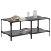 Mesa de centro superficie de vidrio acero negra 98,5x50x40 cm