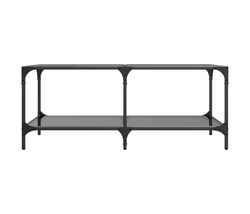 Mesa de centro superficie de vidrio acero negra 98,5x50x40 cm