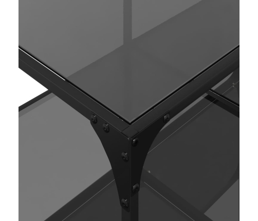 Mesa de centro superficie de vidrio acero negra 98,5x50x40 cm