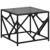 Mesa de centro de acero superficie de vidrio negro 50x50x41 cm