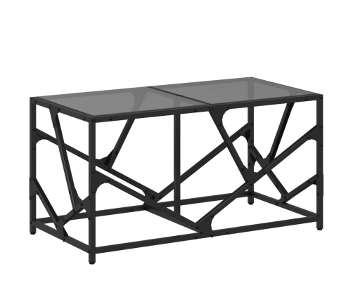 Mesa de centro acero superficie de vidrio negra 78,5x40x41cm