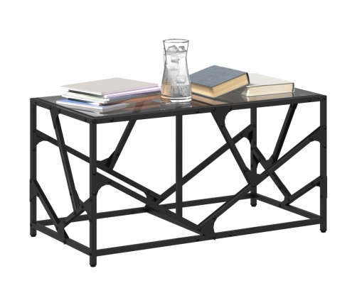 Mesa de centro acero superficie de vidrio negra 78,5x40x41cm