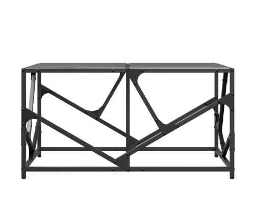 Mesa de centro acero superficie de vidrio negra 78,5x40x41cm