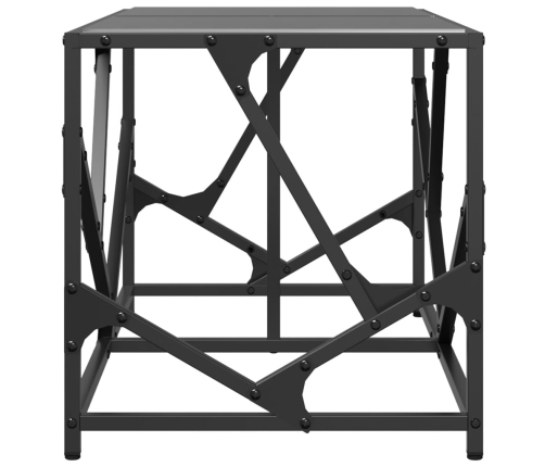 Mesa de centro acero superficie de vidrio negra 78,5x40x41cm