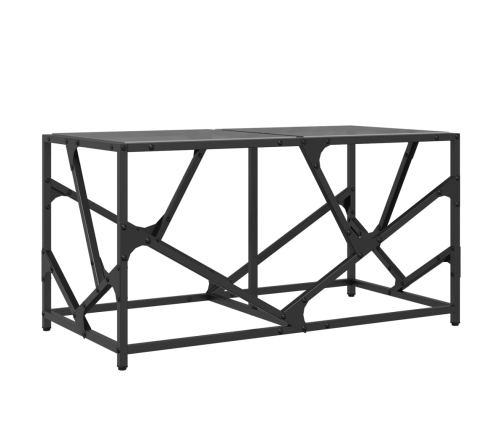 Mesa de centro acero superficie de vidrio negra 78,5x40x41cm