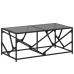 Mesa de centro de acero superficie de vidrio negra 98,5x50x41cm