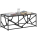 Mesa de centro de acero superficie de vidrio negra 98,5x50x41cm