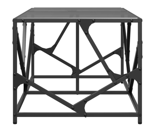 Mesa de centro de acero superficie de vidrio negra 98,5x50x41cm