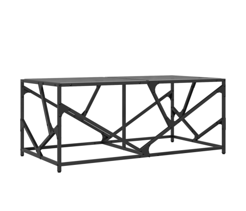 Mesa de centro de acero superficie de vidrio negra 98,5x50x41cm