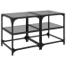 Mesa de centro superficie vidrio 2 uds acero negro 40x40x45 cm