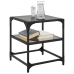 Mesa de centro superficie vidrio 2 uds acero negro 40x40x45 cm