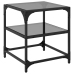 Mesa de centro superficie vidrio 2 uds acero negro 40x40x45 cm