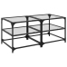 Mesa de centro superficie de vidrio 2 uds acero 50x50x45 cm