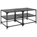 Mesa de centro superficie vidrio 2 uds acero negro 50x50x45 cm