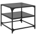 Mesa de centro superficie vidrio 2 uds acero negro 50x50x45 cm