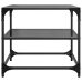 Mesa de centro superficie vidrio 2 uds acero negro 50x50x45 cm