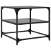 Mesa de centro superficie vidrio 2 uds acero negro 50x50x45 cm