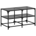 Mesa de centro superficie de vidrio acero negra 78,5x40x45 cm