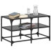 Mesa de centro superficie de vidrio acero negra 78,5x40x45 cm