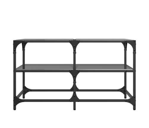 Mesa de centro superficie de vidrio acero negra 78,5x40x45 cm