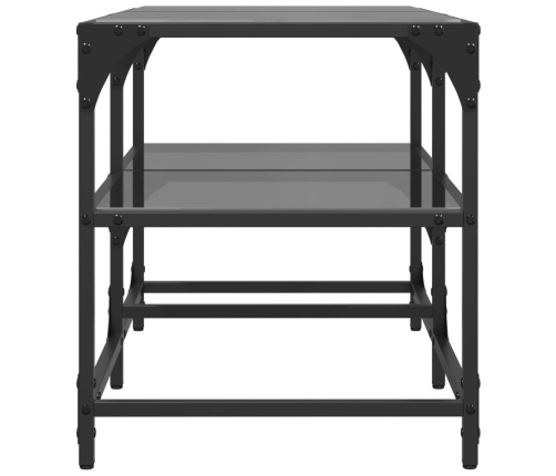 Mesa de centro superficie de vidrio acero negra 78,5x40x45 cm