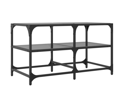 Mesa de centro superficie de vidrio acero negra 78,5x40x45 cm