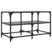 Mesa de centro superficie de vidrio acero negra 78,5x40x45 cm