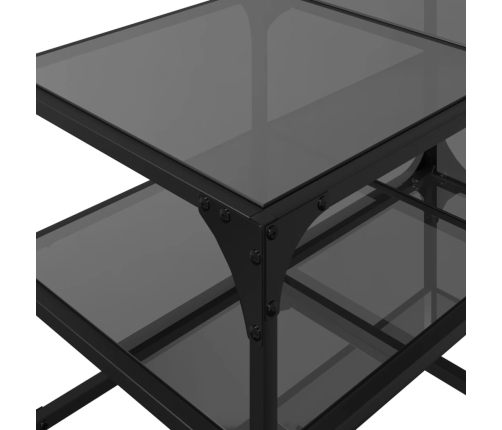 Mesa de centro superficie de vidrio acero negra 78,5x40x45 cm