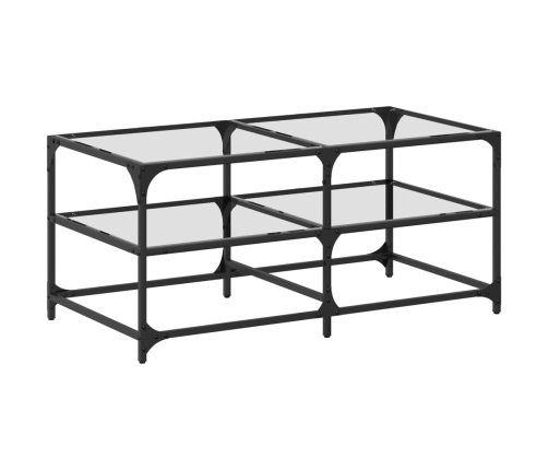 Mesa de centro superficie de vidrio acero 98,5x50x45 cm