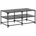 Mesa de centro superficie de vidrio acero negra 98,5x50x45 cm