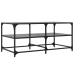 Mesa de centro superficie de vidrio acero negra 98,5x50x45 cm