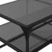 Mesa de centro superficie de vidrio acero negra 98,5x50x45 cm