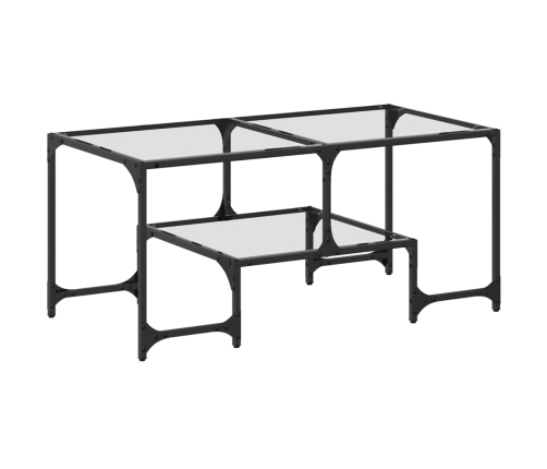 Mesa de centro superficie de vidrio acero 98,5x50x45 cm