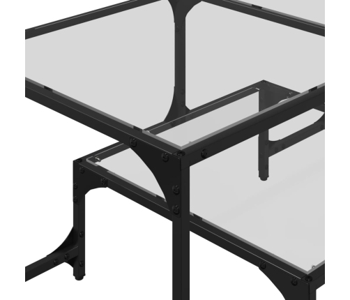 Mesa de centro superficie de vidrio acero 98,5x50x45 cm