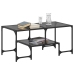 Mesa de centro superficie de vidrio acero negra 98,5x50x45 cm